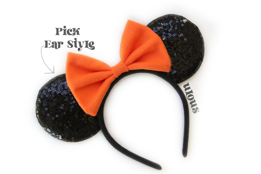 Halloween Mickey Ears Halloween Ears Orange Minnie Ears Etsy