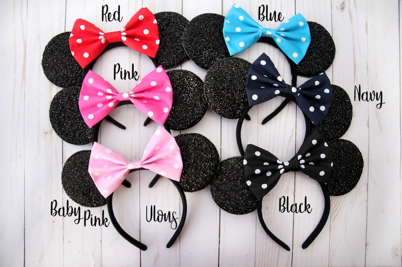 Minnie Mouse Ears, Minnie Ears, Polka Dot Minnie Ears, Mickey Ears, Polka Dot Mickey Ears, Disney Ears, Mickey Mouse Ears, Disneyland Ears image 2