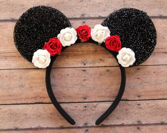 Flower Mickey Ears, Floral Mickey Ears, Flower Minnie Ears, Valentine Minnie Ears, Flower Mouse Ears, Disney Ears, Disneyland Ears, Ears