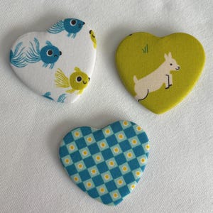 Ruby Star Set of 3 Pins or Magnets • Animal Animal in Vintage Blue &   Pistachio by RSS • Quilter Flair • Sewing Gift • Quilting Keepsake