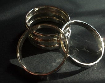 Plata anillos apilables