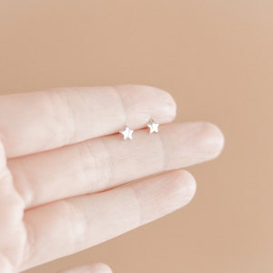 Tiny star studs. sterling silver. bright *twinkling* earrings. # night sky constellation celestial jewelry gifts for her. starry sky earring