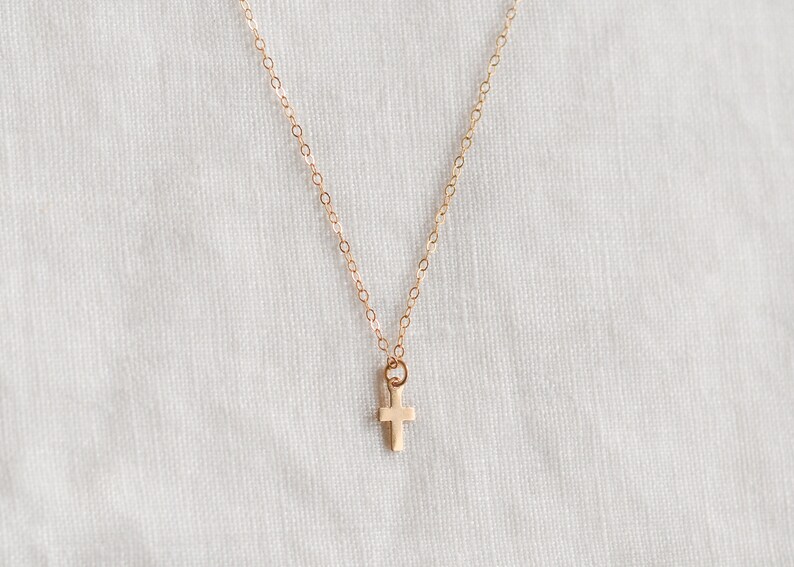 14K GOLD Cross Necklace. Dainty Delicate Fine Jewelry. Cross Etsy