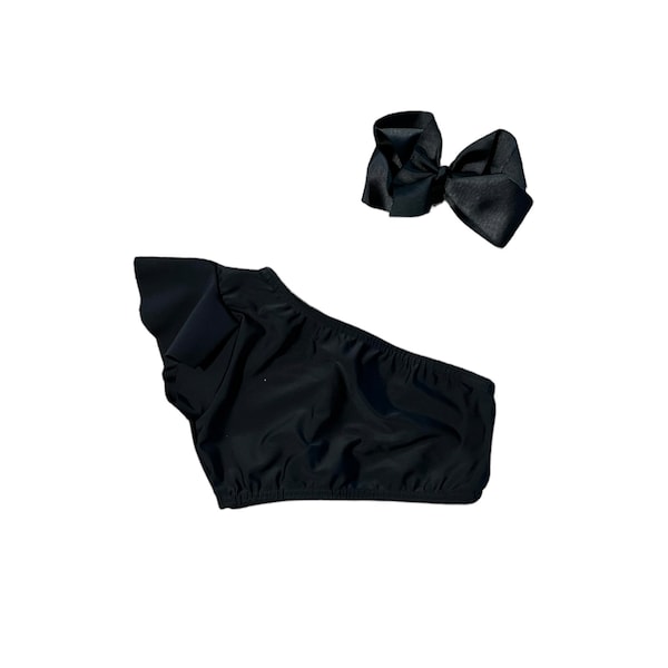 One Shoulder Ruffle Crop Tops - Adorable Dancewear