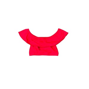 Red Full Ruffle Crop Top - Cute Dancewear