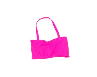 Neon Pink Halter Crop Top - Dance, Cheer or Gymnastics