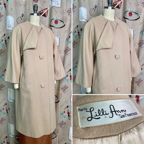 Vintage 1960s Coat • Lilli Ann Designer Camel Swin