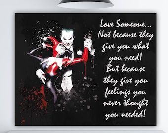 Harley And Joker Gift Harley Quinn Art Mad Love Art Movie Etsy