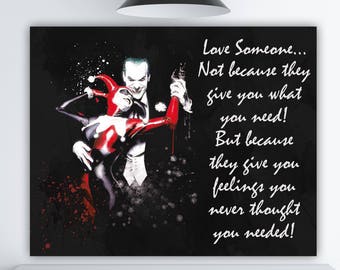 Harley And Joker Gift Harley Quinn Art Mad Love Art Movie Etsy