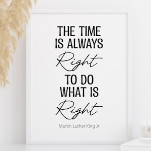 Martin Luther King Quote, Motivational Print, Literary Wall Art, Famous Quote Wall Decor, Typography Poster, Black White Calligraphy Artwork