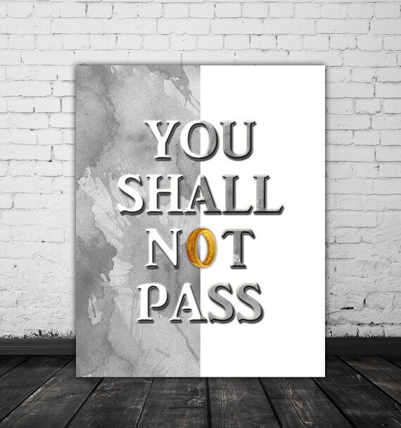 Printable Quote Lotr Poster Movie Quote The One Ring Lord Etsy