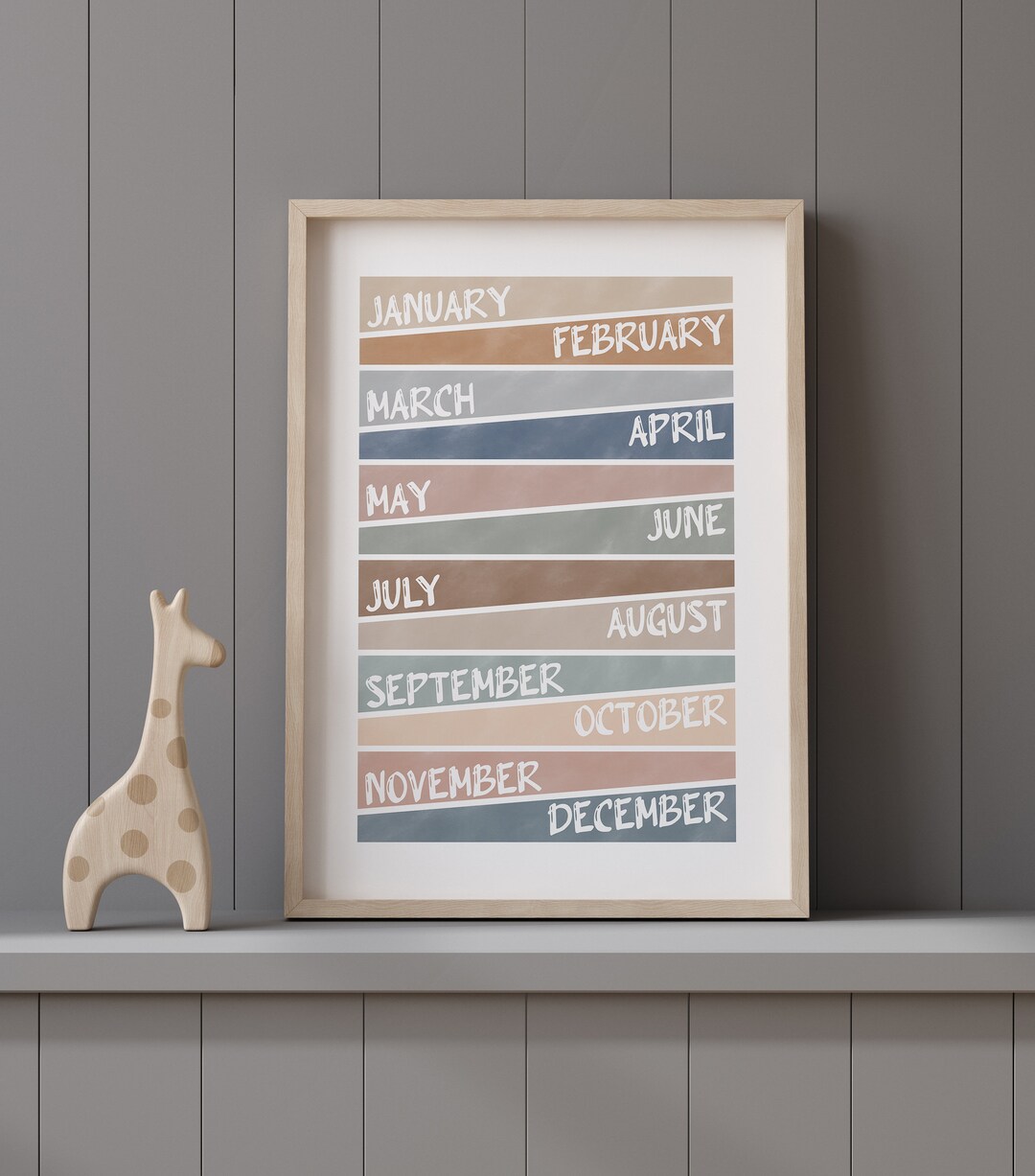 Months of the Year Printable Wall Art, Watercolor Months Poster ...