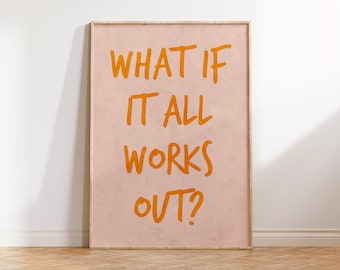 Trendy Orange Typography Print: Inspirational Wall Art (Digital Download)