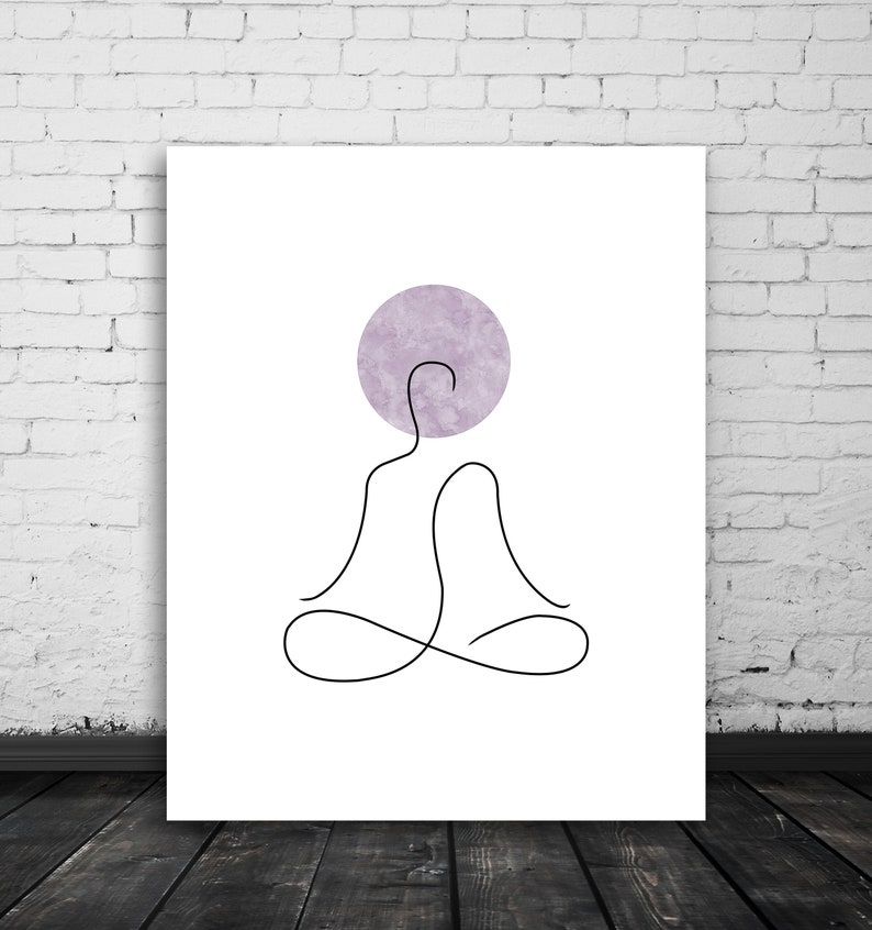 Sukhasana Yoga Pose Wall Art Minimalist Line Art Poster Etsy