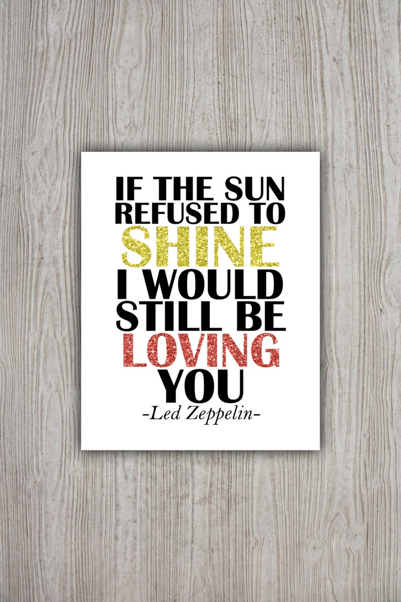 Led Zeppelin Lyrics Love Song Lyric Art Music Poster Led Etsy