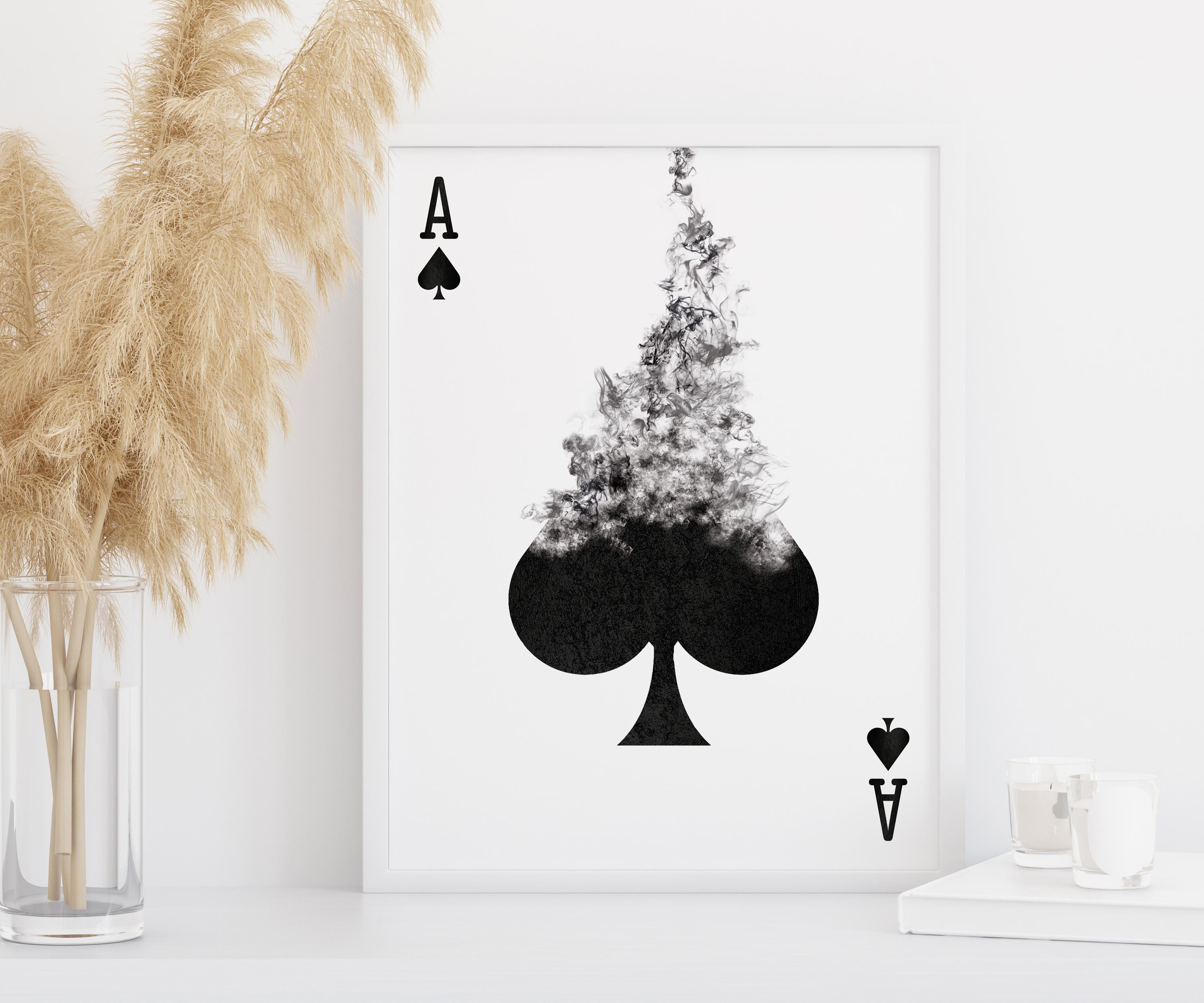 Ace of Spades Poster, Playing Card Print, Printable Ace Wall