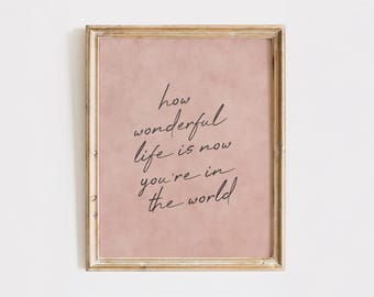 Pink Nursery Print: Inspirational Quote, Baby Room Decor (Digital Download)