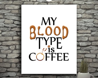 Coffee Printable Wall Art, Typography Poster Kitchen Wall Decor Dorm, Modern Poster, Downloadable Print