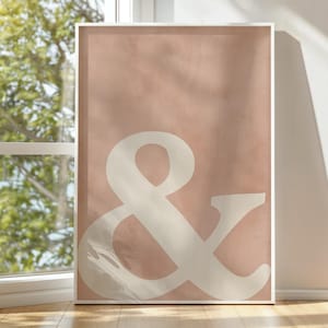 Ampersand Wall Art, Printable Letter Wall Decor, Neutral Ampersand Sign Print, Typography Poster, Minimalist Artwork, Downloadable Print