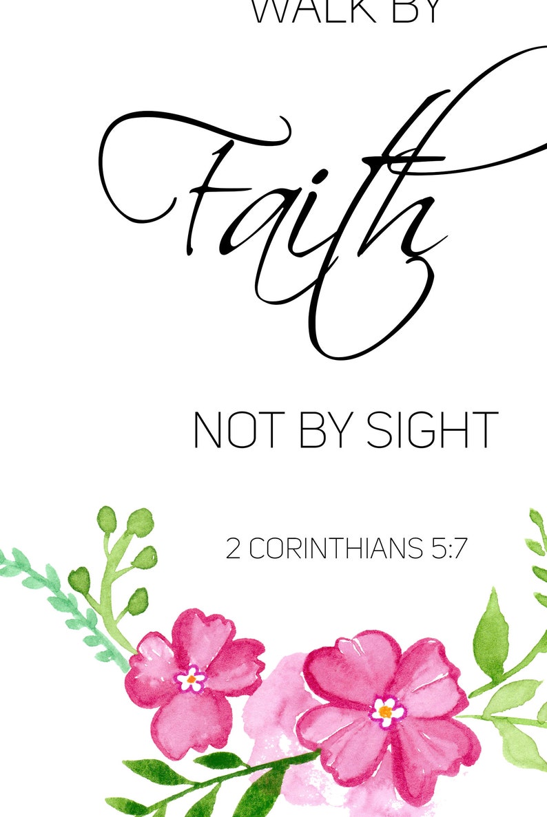 Walk by Faith Wall Decor 2 Corinthians 5 7 Bible Verse Print Etsy