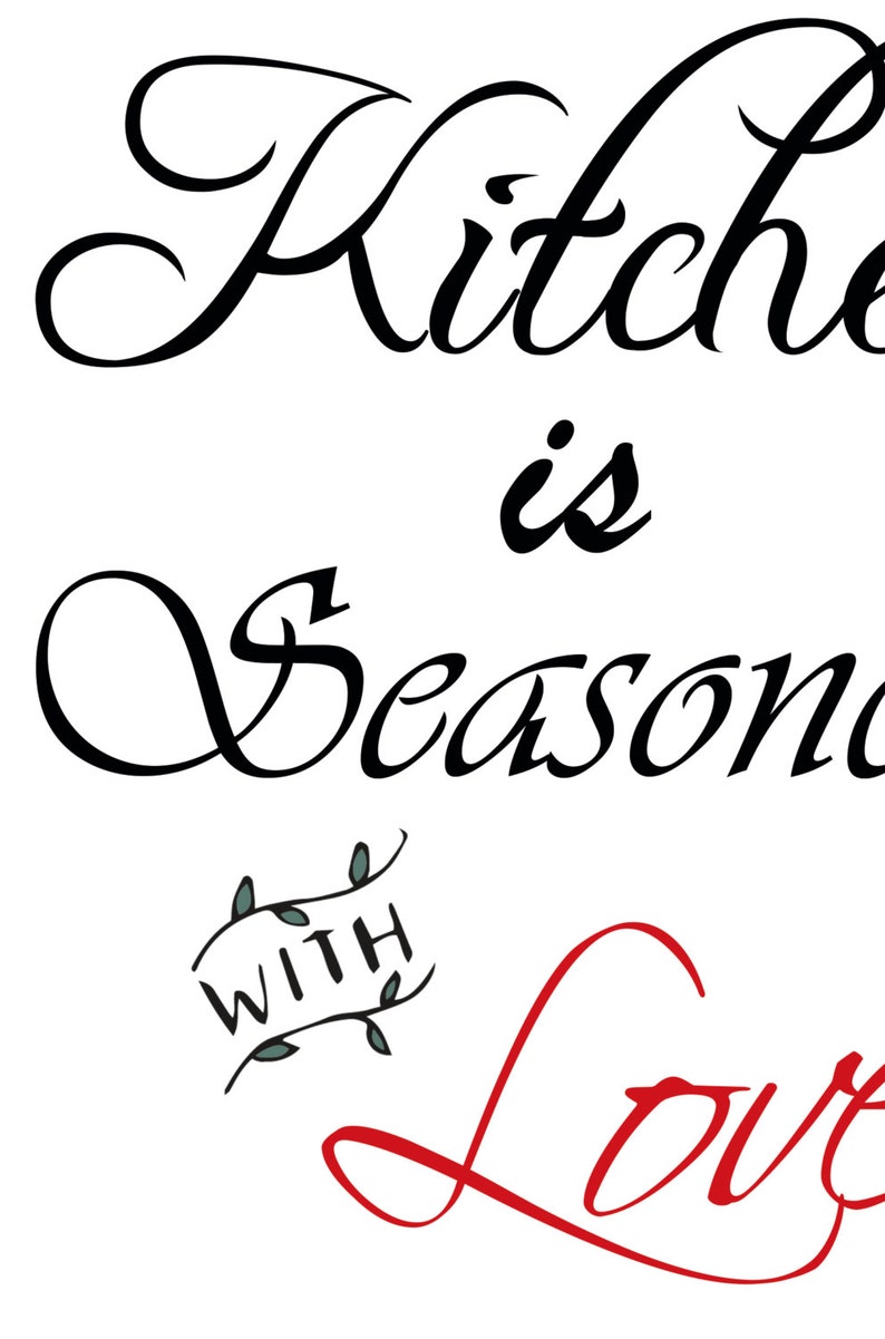 Kitchen Wall Art Calligraphy Art Kitchen Wall Decor Red And Etsy