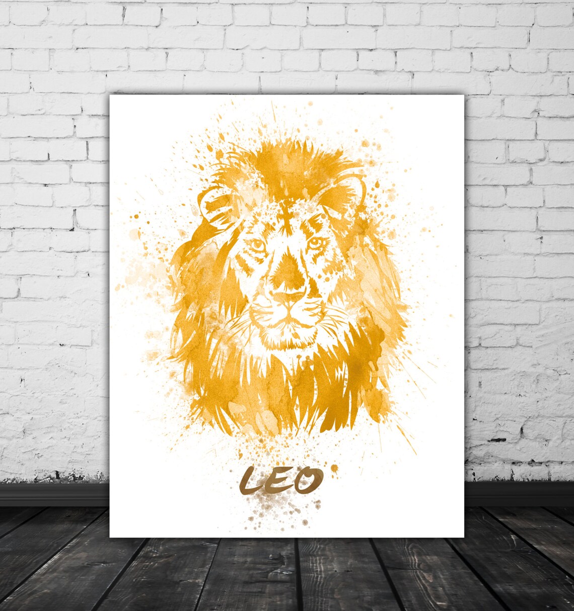 Leo Zodiac Sign Painting Print Leo Lion Watercolor Animal | Etsy