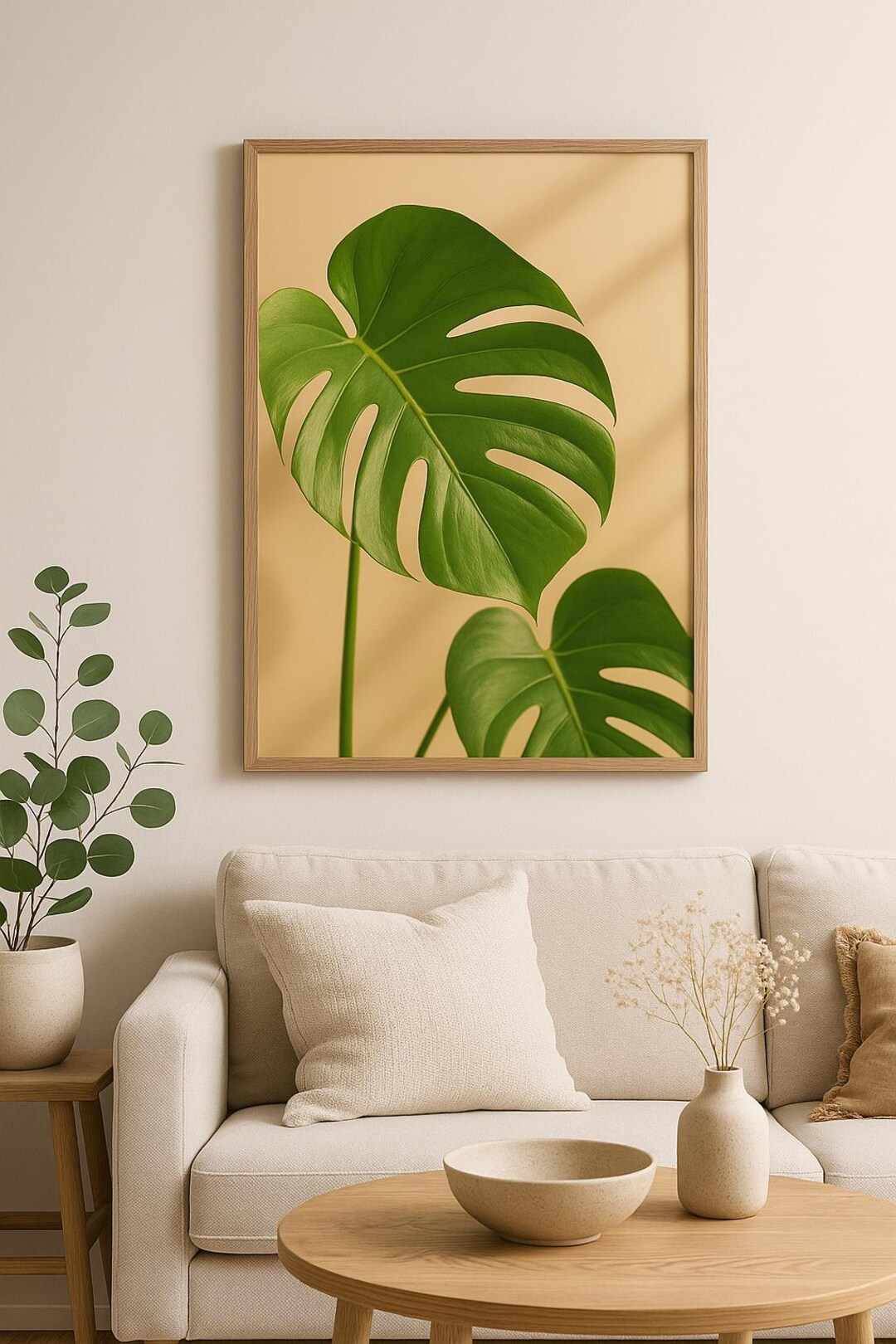 Monstera Leaf Wall Art | Tropical Botanical Print | Green Plant ...