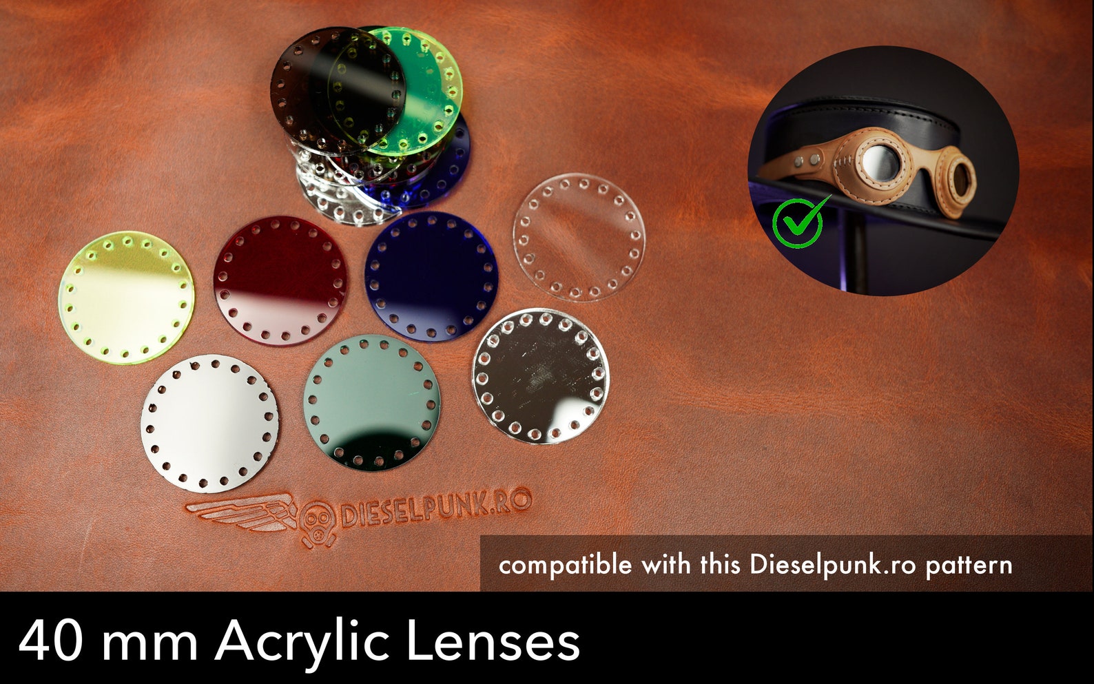 40 mm Acrylic lenses laser cut lenses Dieselpunkro Lenses Etsy