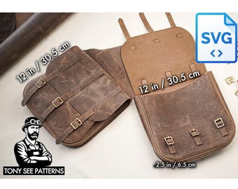 Saddle Bags SVG DXF for Leathercraft | Laser Cutting Messenger Bag