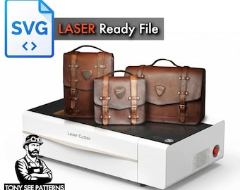 Leather Bag Set SVG for Leathercraft | Laser Cutting Bag Pattern