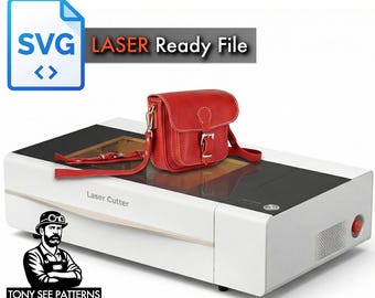 Leather Bag SVG Pattern, Small Purse Laser Cut File, DXF Template, Cricut Glowforge Ready