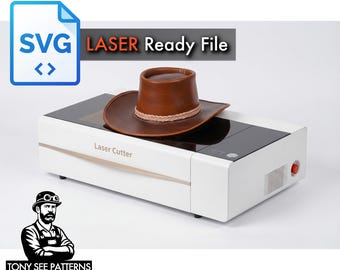 Cowboy Hat SVG DXF for Leathercraft | Laser Cutting Hat Pattern