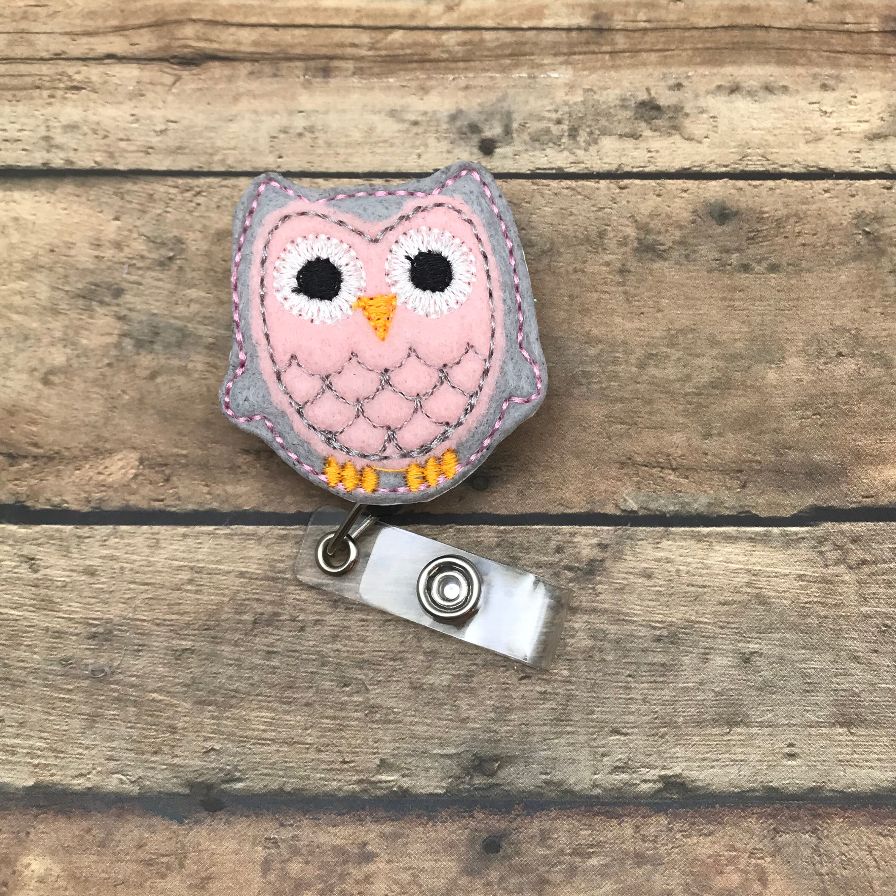 Owl Badge Reel Owl Id Holder Owl Retractable Badge Holder Etsy