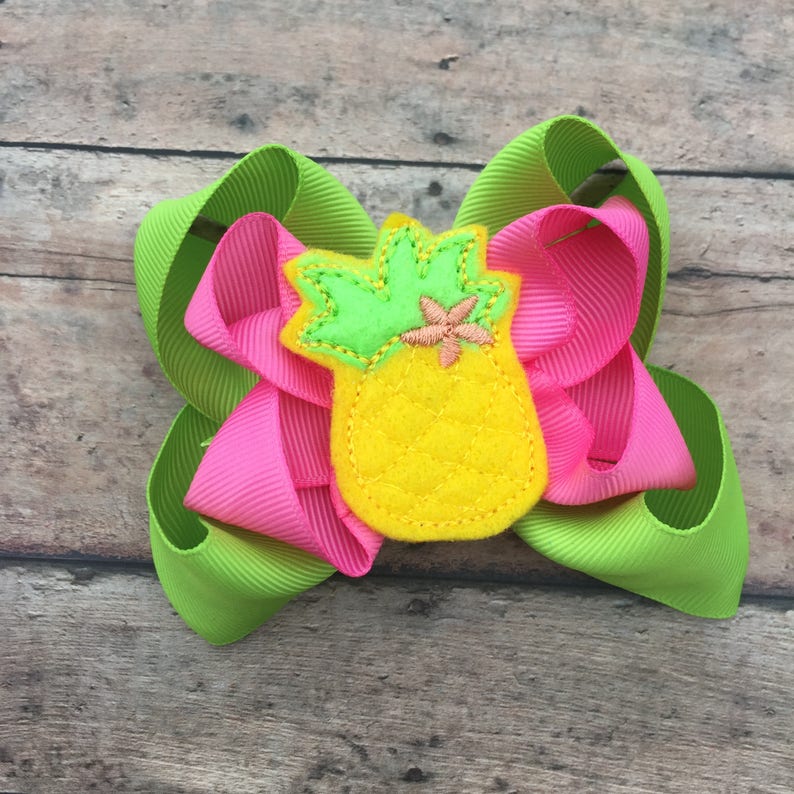 Pineapple Hairbow Pineapple Hair Bow Pineapple Pineapple Etsy