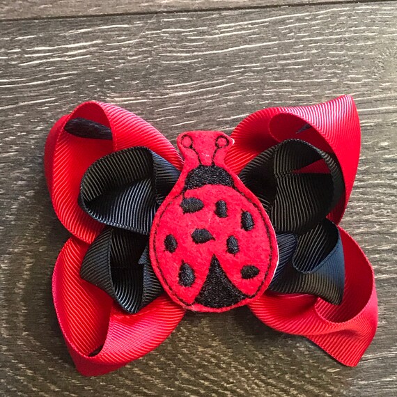 ladybug hair bow