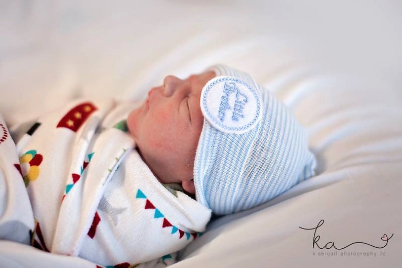 Boy Hospital Hat Little Brother Hat Newborn Hat Baby Boy Etsy