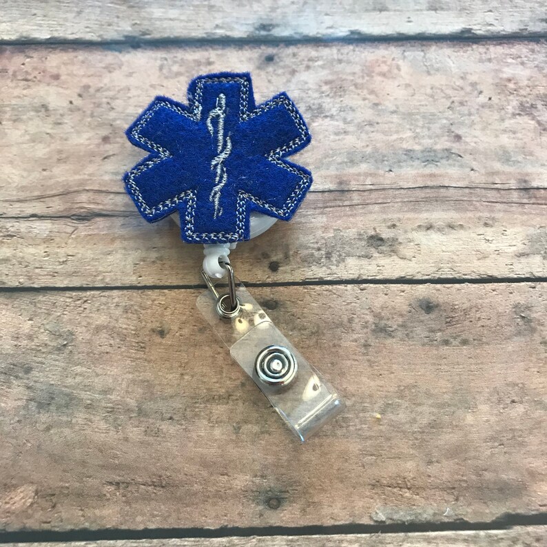 EMT Badge Reel Emt Badge Clip EMS Badge Holder EMT Felt Etsy