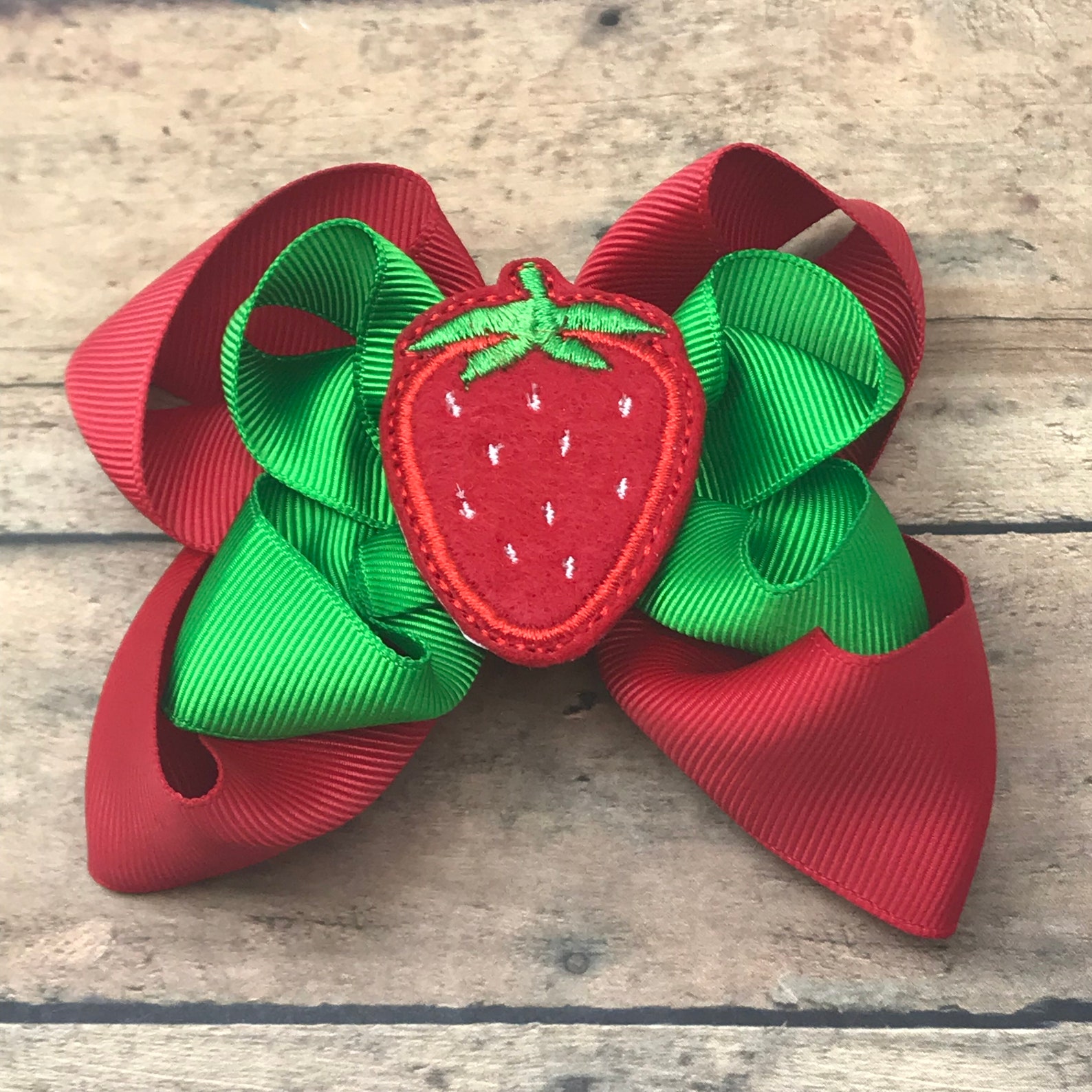 Strawberry Bow Strawberry Bows Strawberry Hairbow Summer Etsy