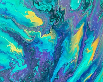 Fluid Acrylic Painting, 18x18