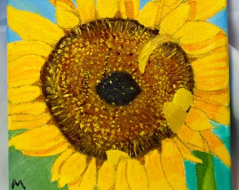 Sunflower on a Sunny Day Original Oil Painting