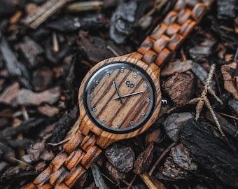 Unique Ladies wooden watch with custom text, free shipping