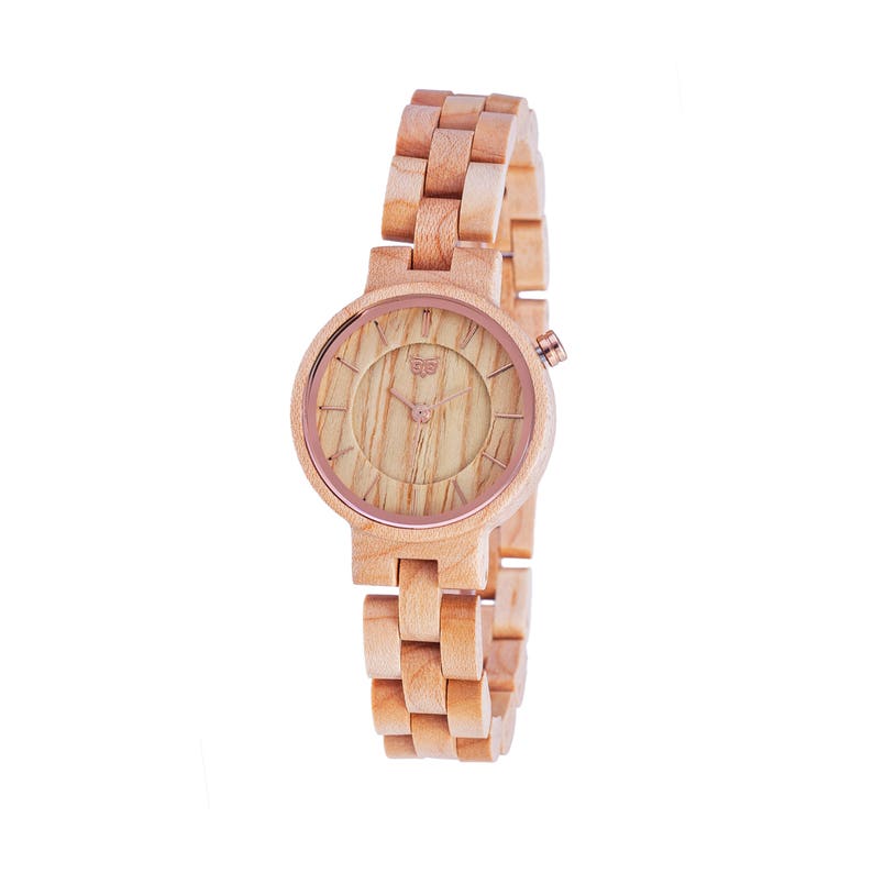 Free shipping Elegant Women Minimalism Wooden Watch Made from Maple Wood With Czech Design Custom Engraving, Christmas gift, Wedding gift image 2