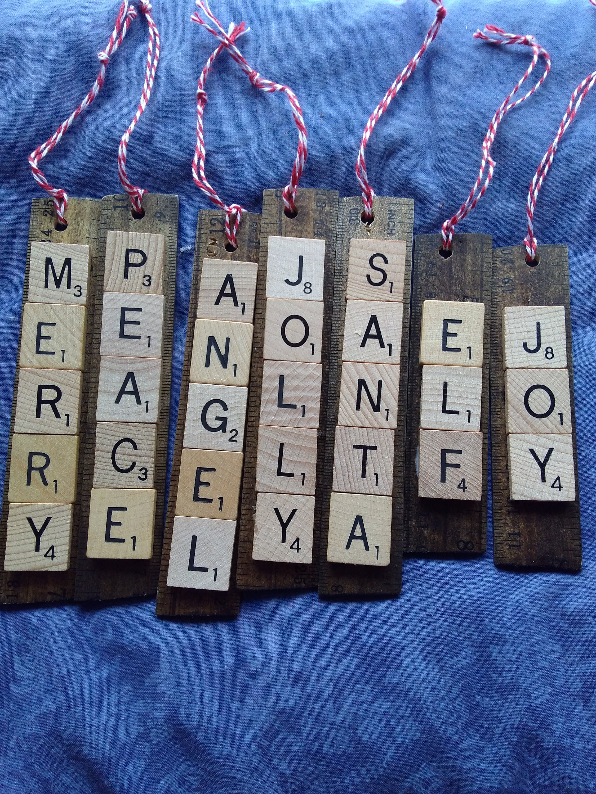 Scrabble Christmas Ornaments Set of Four Etsy