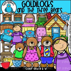 Goldilocks and the Three Bears Clip Art Set - Chirp Graphics