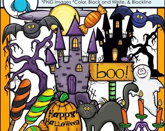 Haunted House Halloween Clip Art Set - Chirp Graphics