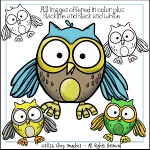 Owl Clip Art Set Chirp Graphics image 2