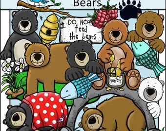 Bear Clip Art Set - Chirp Graphics