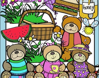 Teddy Bear Picnic Clip Art Set - Chirp Graphics