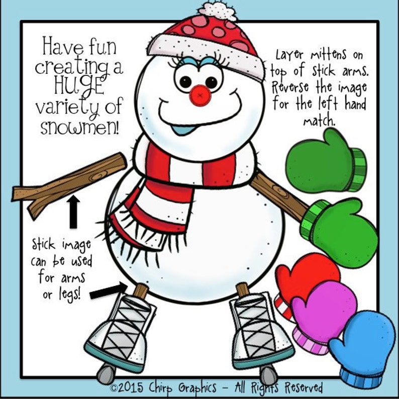 Make a Snowman Clip Art Set - Chirp Graphics - Etsy Canada