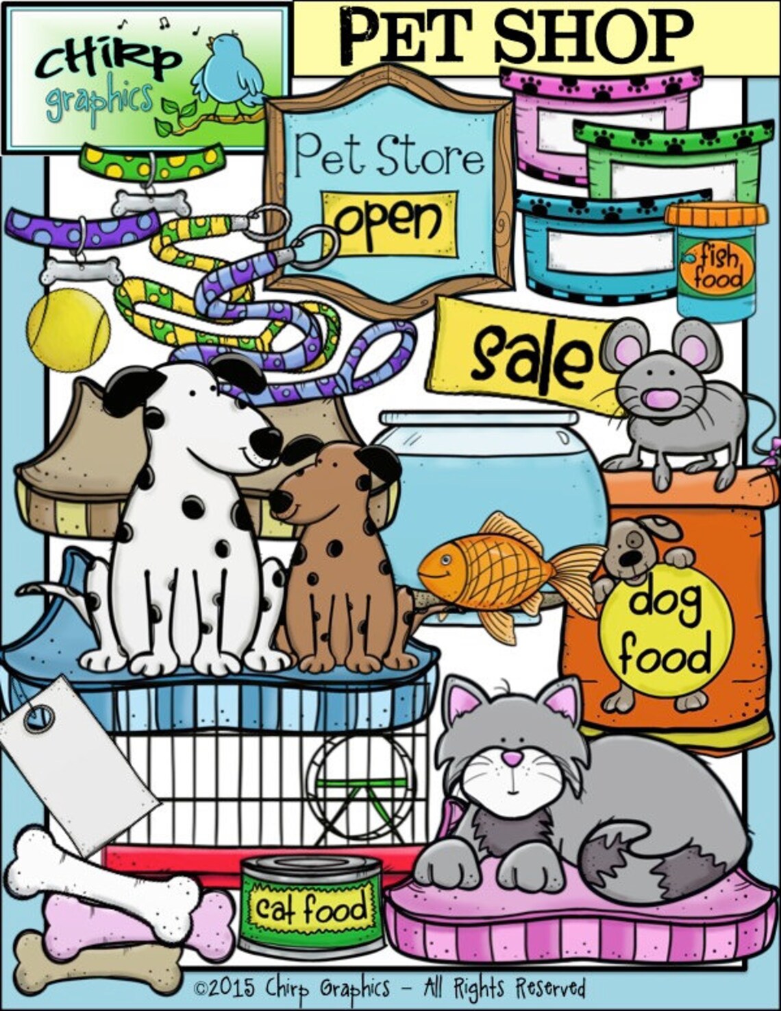 Pet Shop Clip Art Set Chirp Graphics Etsy